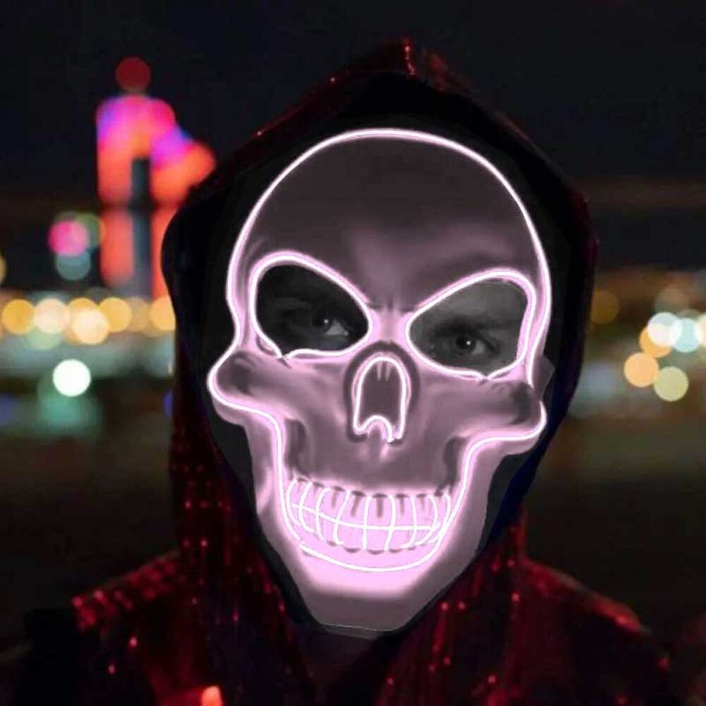 ハロウィン LED スカルマスク 光る 仮装 ホラー コスプレ 仮面 ドクロ マスク  学園祭 