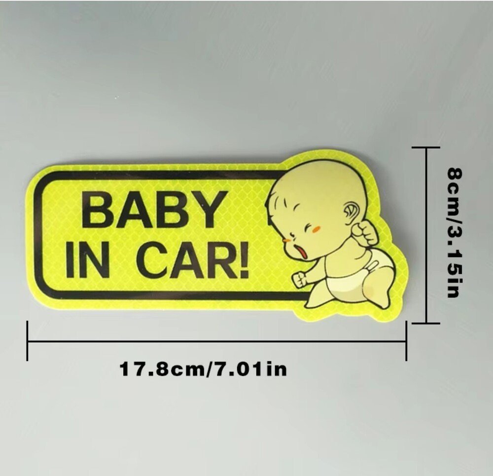 カーステッカー 赤ちゃん 安全 警告 車 反射 ベイビーインカ― 安全運転 事故防止 - 画像2