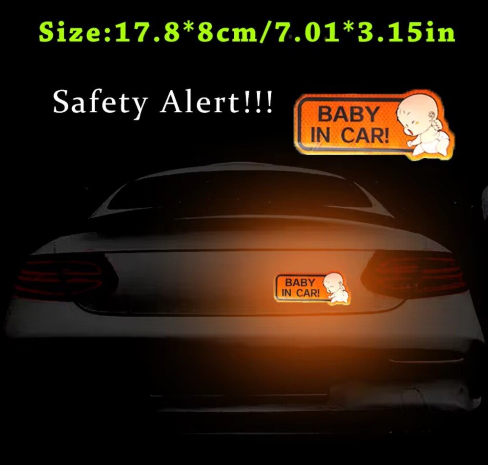 カーステッカー 赤ちゃん 安全 警告 車 反射 ベイビーインカ― 安全運転 事故防止 - 画像6