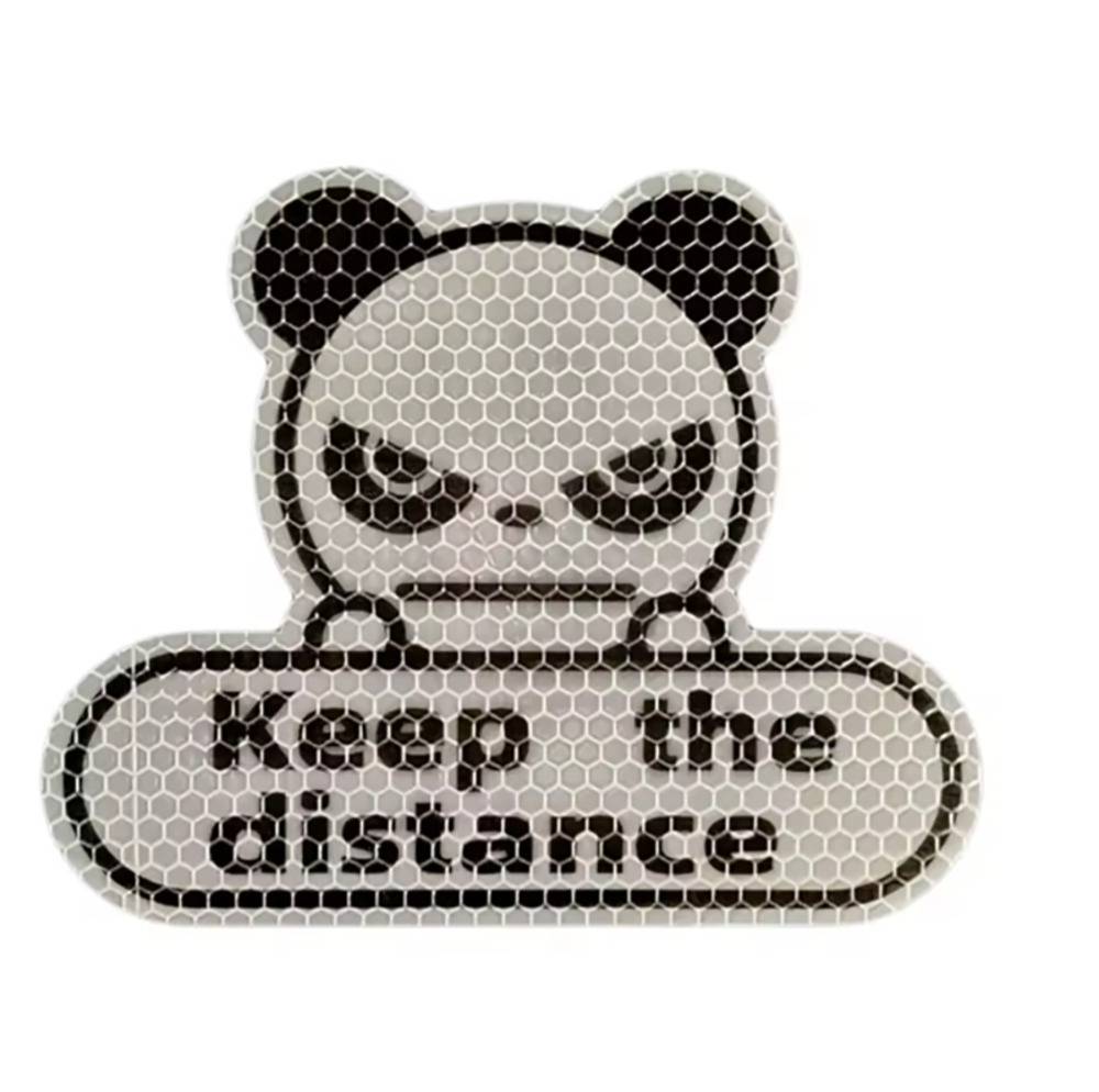 パンダ 車 ステッカー 反射タイプ Keep the distance 追突防止 カーステッカー 