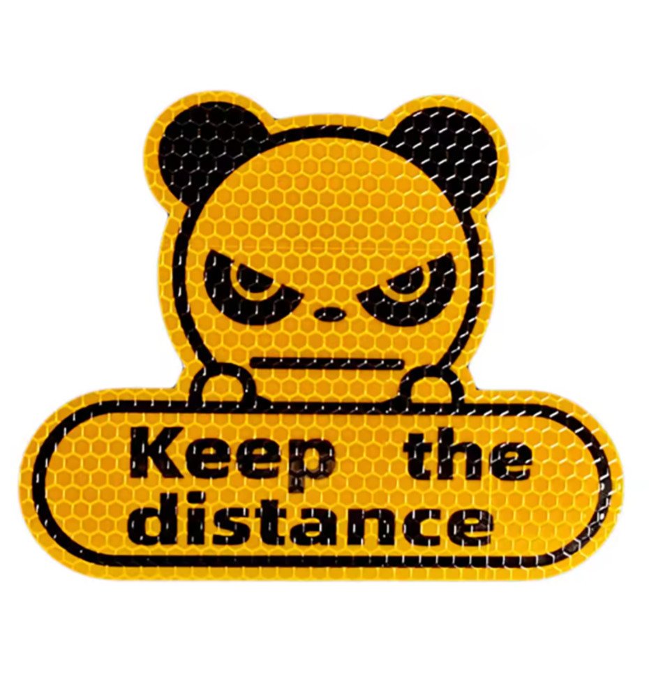 パンダ 車 ステッカー 反射タイプ Keep the distance 追突防止 カーステッカー 