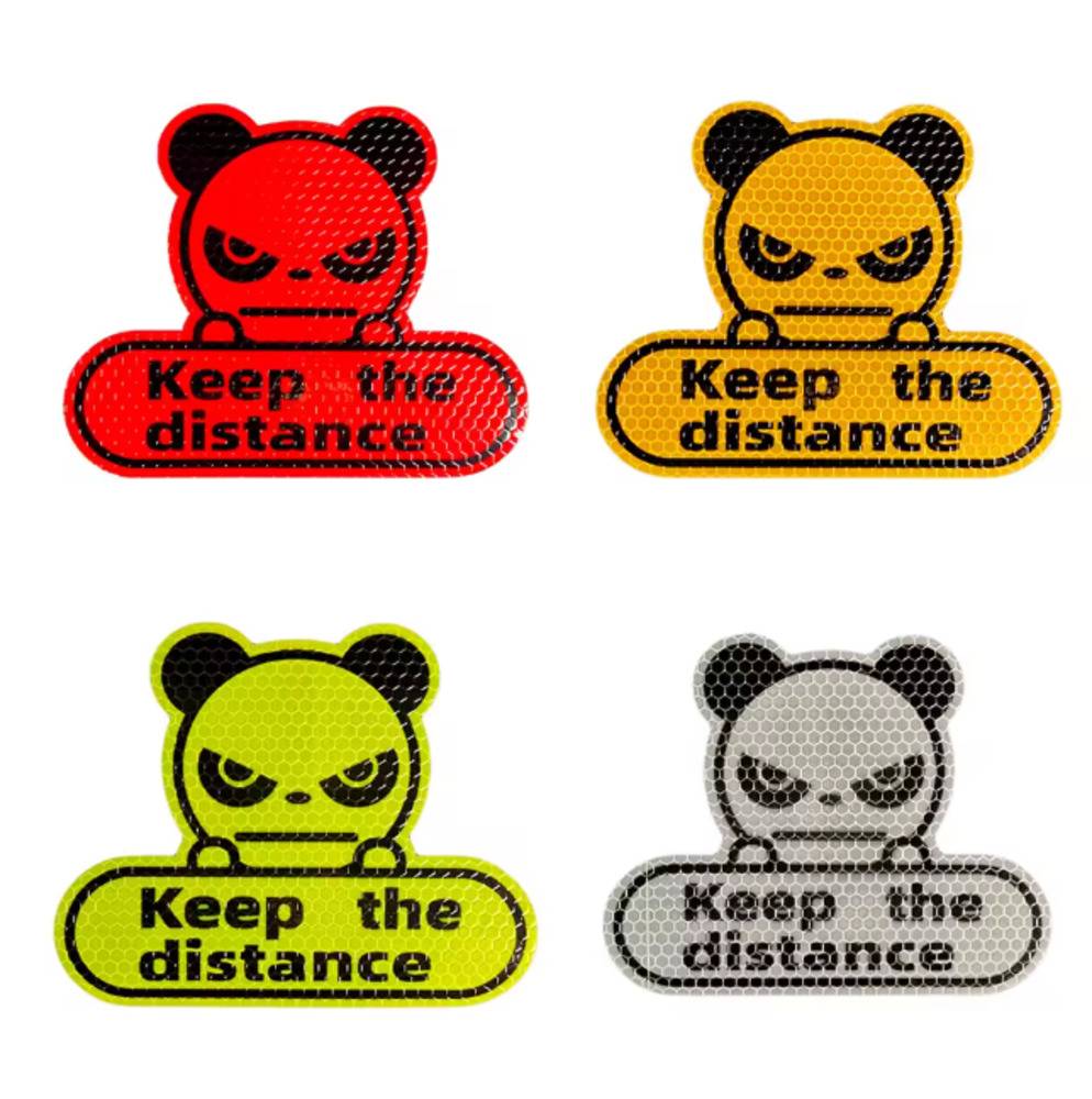 パンダ 車 ステッカー 反射タイプ Keep the distance 追突防止 カーステッカー  - 画像2