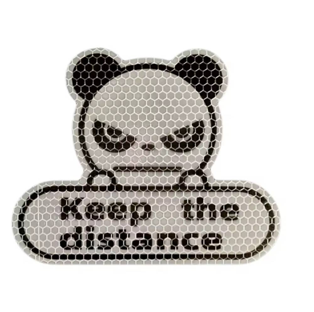 パンダ 車 ステッカー 反射タイプ Keep the distance 追突防止 カーステッカー  - 画像3