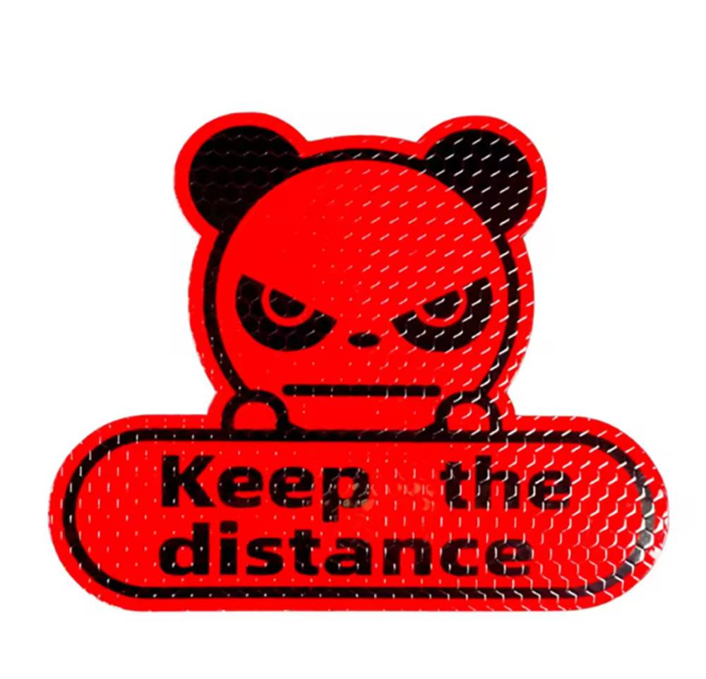 パンダ 車 ステッカー 反射タイプ Keep the distance 追突防止 カーステッカー  - 画像4