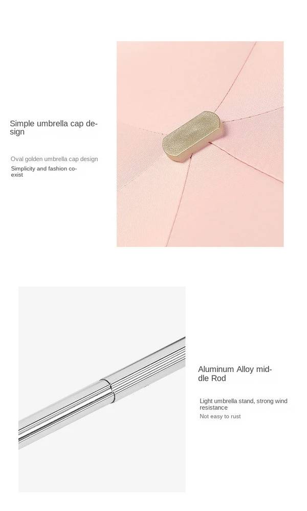 UV 可愛い シンプルデザイン 日除け 超軽量 晴雨 女性用パラソル クリーム - 画像7