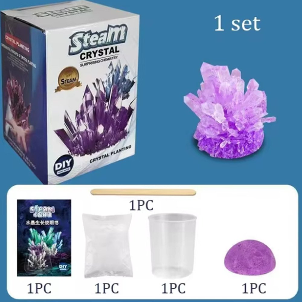 プレゼント ギフト 子供 研究 おもちゃ 魔法 成長 クリスタルキット 魔術 科学 実験 教育 玩具  紫