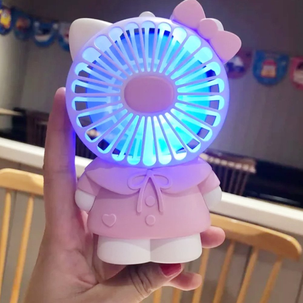 ミニ扇風機  ハンディファン ファン 2段階風量 USB充電式 かわいい おしゃれ  ネコ ピンク猫