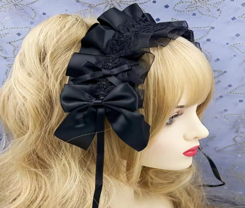 ロリータ メイド コスプレ ヘッドドレス レース 花飾り カチューシャ ヘアアクセサリー  