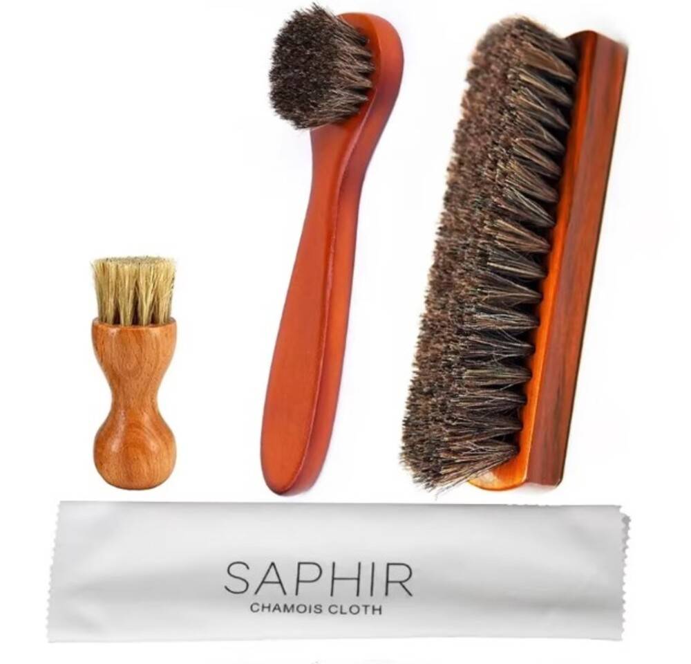 馬毛ブラシ 革靴 お手入れ セット 靴ブラシ 靴磨き 馬毛 革用品 革 補修 土落とし 泥落とし 