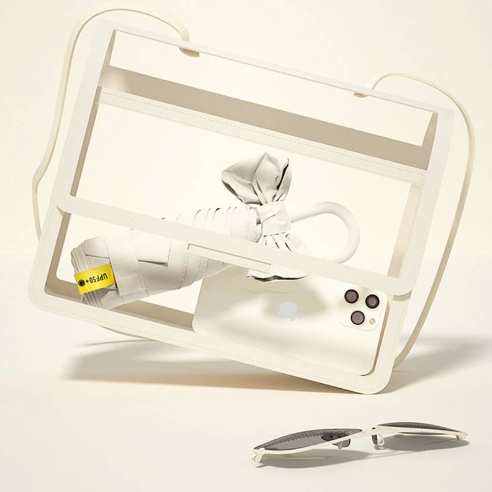 日傘 リボン付き 折りたたみ傘 晴雨兼用 超軽量 コンパクト UV UPF50＋ かわいい キャンディカラー ピンク - 画像2