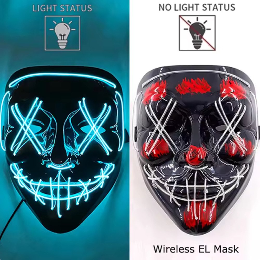 面白い LED 光る ホラー マスク 仮面 コスプレ 仮装 ハロウィン クリスマス イベント 文化祭 