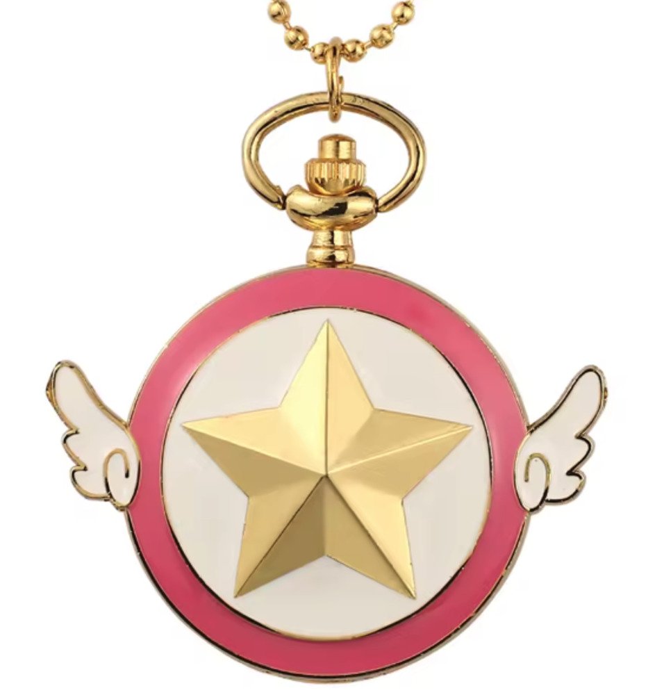 懐中時計 星柄 ペンダント レトロ ネックレス かわいい 女の子 ギフト 時計 セーラームーン