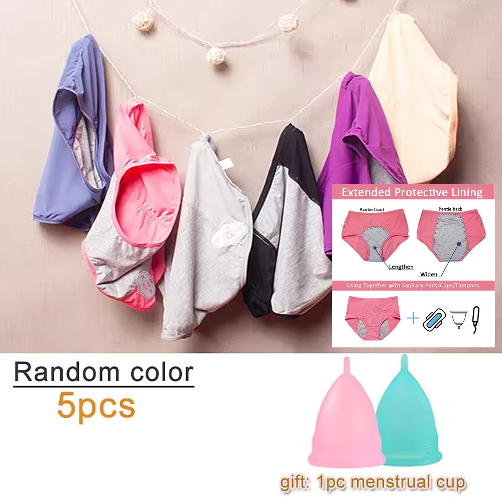 レディース パンツ サニタリーショーツ 5枚セット 防水 吸水 下着 通気性 綿 夜用 旅行 4XL