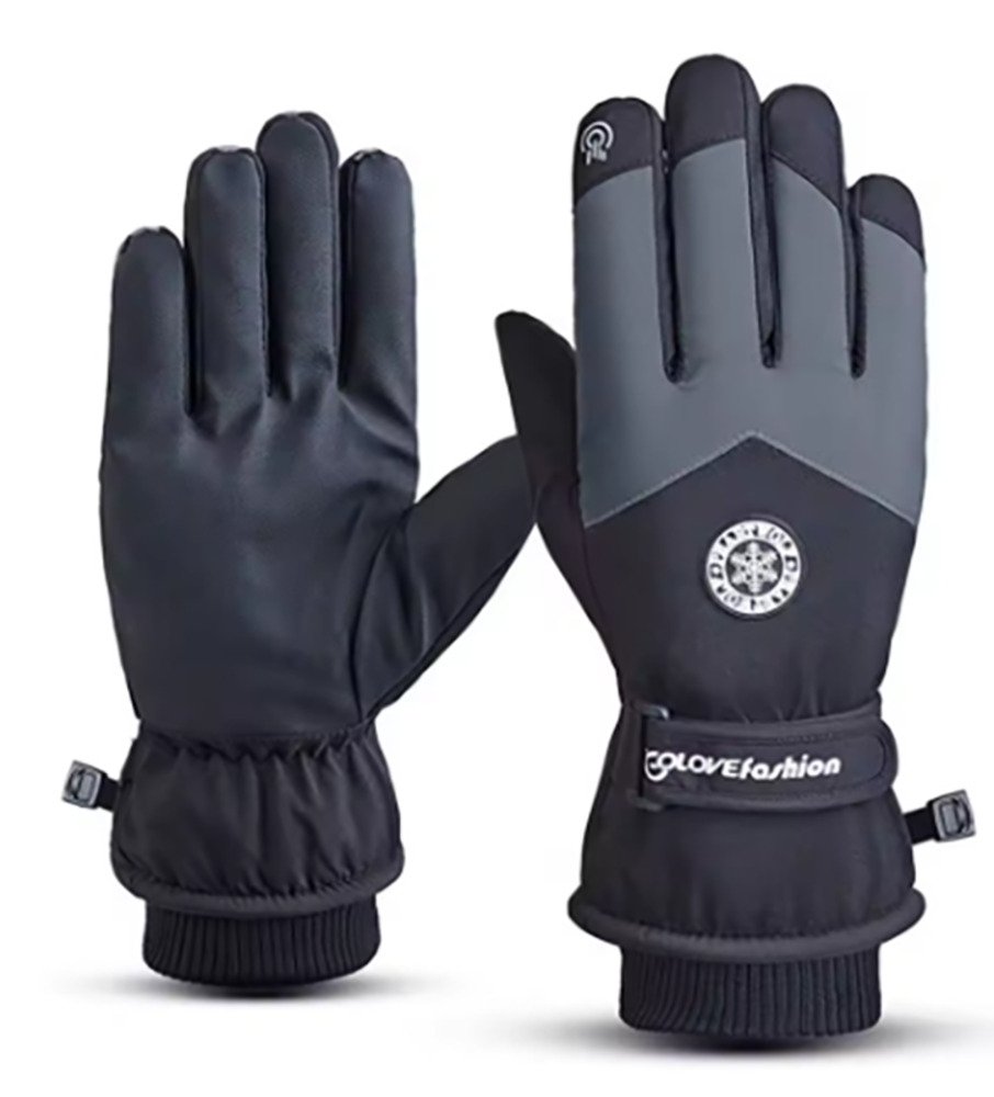 手袋 グローブ バイク レディース 防水 作業用 通勤 自転車 防寒 保温 厚手 防風  黒