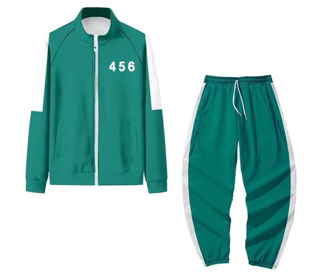 緑ジャージ 456番 上下セット 韓国 スポーツウェア ハロウィン コスプレ イカゲーム  仮装 L
