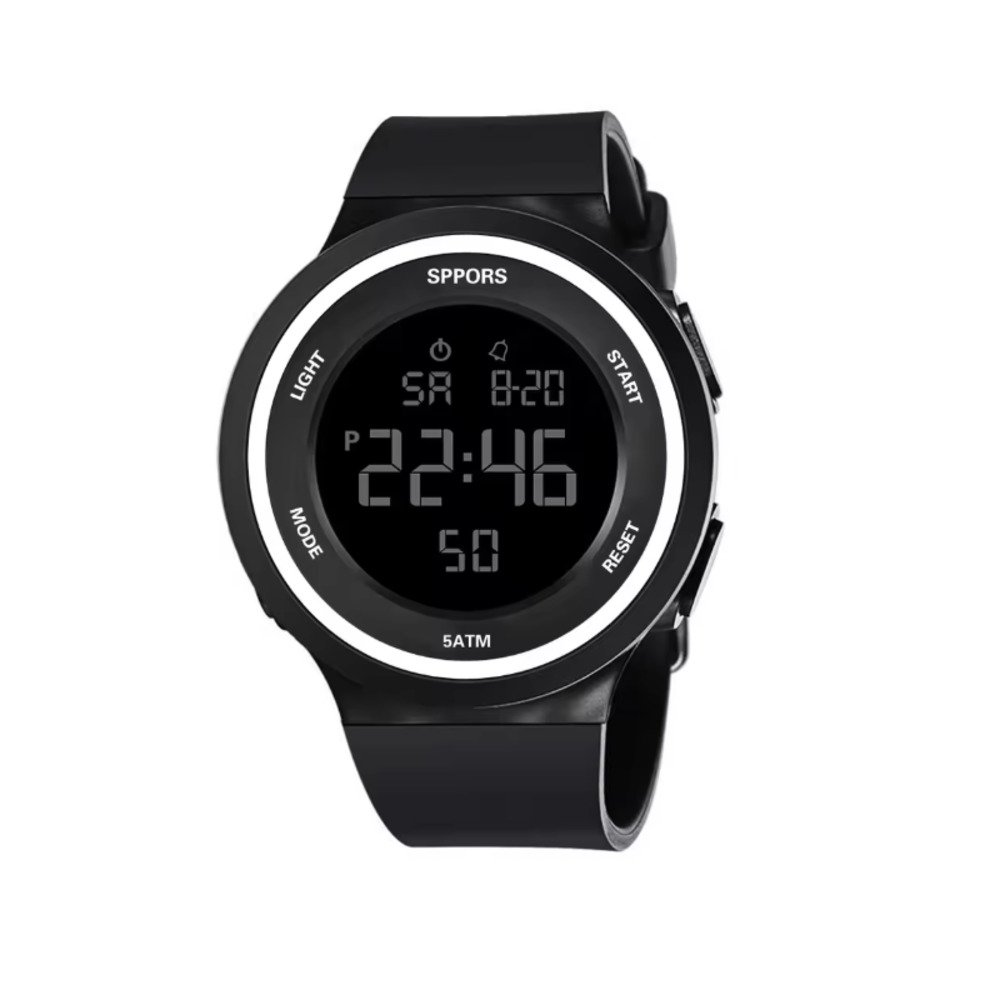 メンズ 腕時計 スポーツ カジュアル 男性 5気圧防水 シンプル おしゃれ アラーム ライト 白