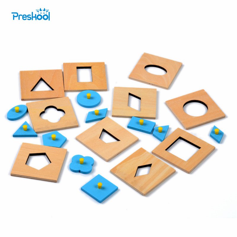 モンテッソーリ 木製 型はめ パズル 図形認識 知育玩具 幼児 教材 学習 おもちゃ 海外  