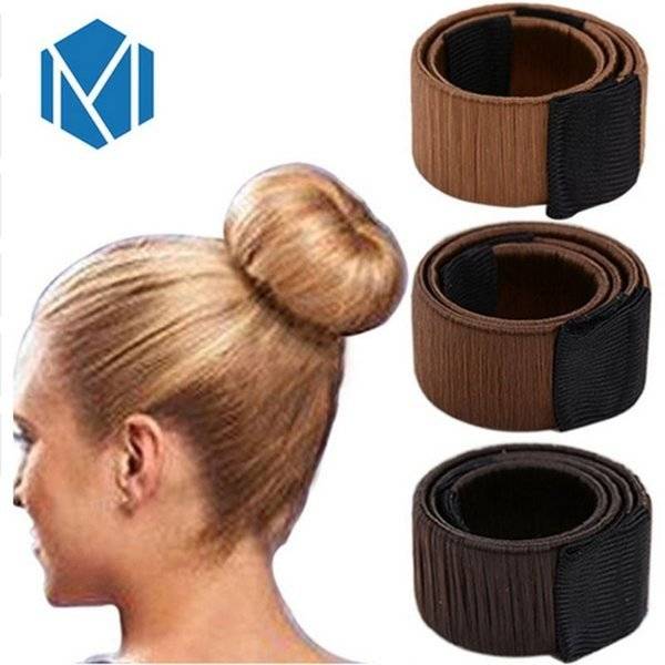 お団子 ヘアバンド ヘアアクセサリー おだんご ドーナツシェーパー リング 髪飾り  ベージュ - 画像2