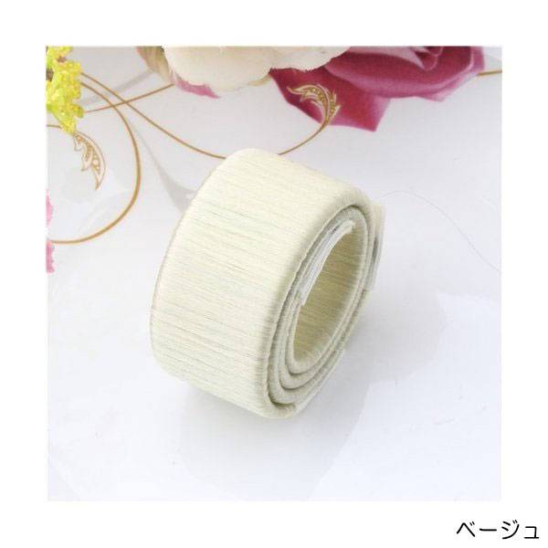 お団子 ヘアバンド ヘアアクセサリー おだんご ドーナツシェーパー リング 髪飾り  ベージュ - 画像3