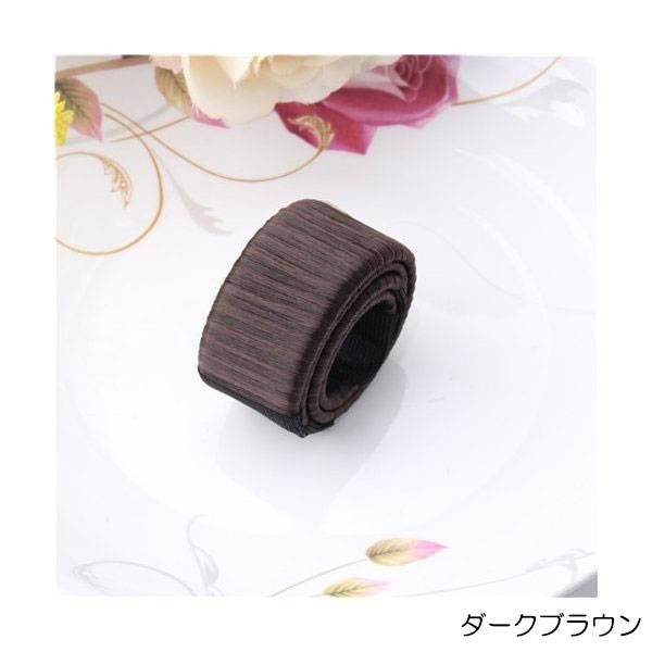 お団子 ヘアバンド ヘアアクセサリー おだんご ドーナツシェーパー リング 髪飾り  ベージュ - 画像5