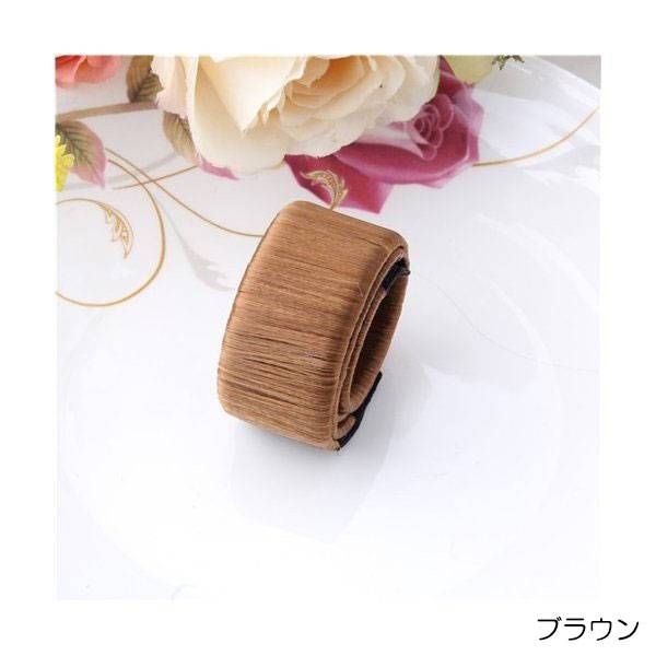 お団子 ヘアバンド ヘアアクセサリー おだんご ドーナツシェーパー リング 髪飾り  ベージュ - 画像6