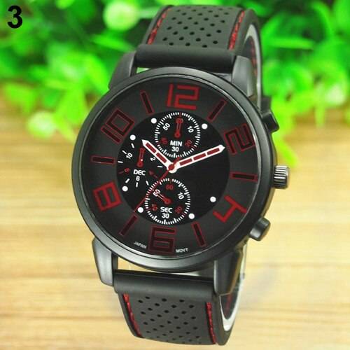 メンズ 腕時計 カジュアル クォーツ スポーツ ステンレス シリコンストラップ プレゼント ギフト - 画像3