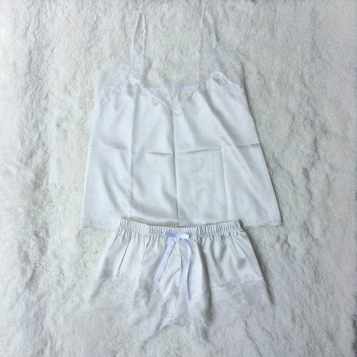 サテン パジャマ ルームウェア レディース レース ショートパンツ 部屋着 セクシー ナイトウェア - 画像13