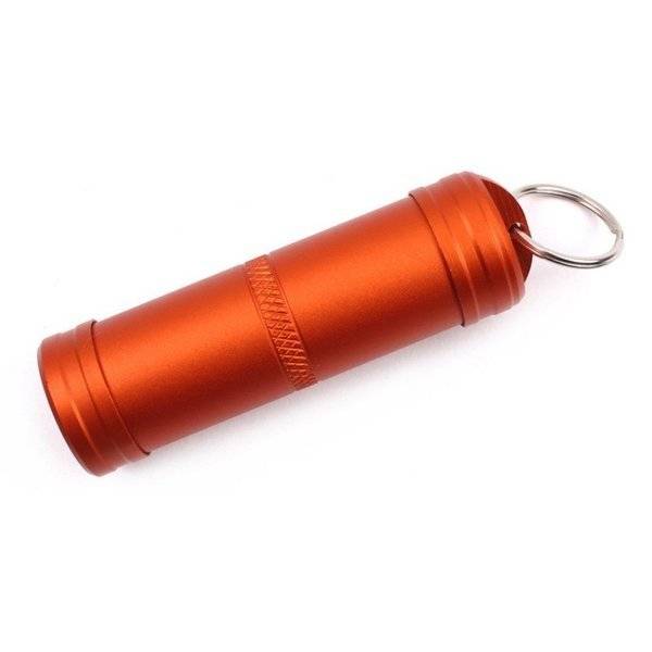 ピルケース アルミ製 薬ケース 携帯型 キーホルダー 薬入れ サプリメント 防水   オレンジ - 画像1