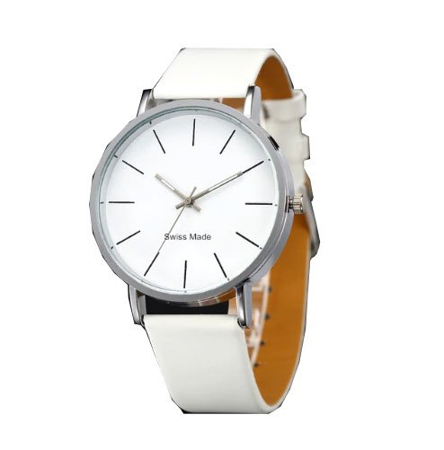 Relogio Masculino Quartz Watch　メンズレザーカジュアルウォッチメンズ   白