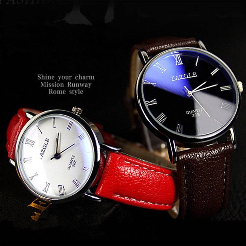 ヤゾール クォーツ時計 メンズ ファッション カジュアル ビジネス レザーストラップ メンズ時計 腕時計 父の日 - 画像5