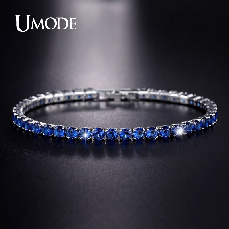 UMODE ブレスレット ファッション ジュエリー レディース アクセサリー  サファイアカラー19 CM