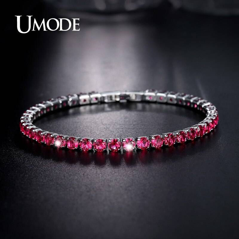 UMODE ブレスレット ファッション ジュエリー レディース アクセサリー  サファイアカラー19 CM - 画像2