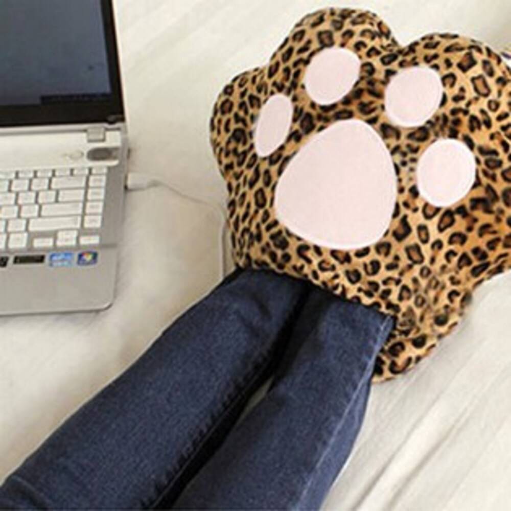 USB足型クッション あったか〜い 肉球 クッション USB 蓄熱式 フットウォーマー  薄ピンク - 画像3