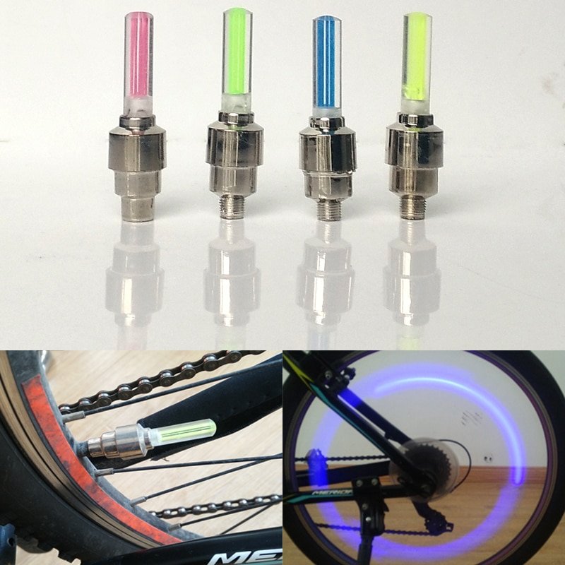 自転車ライト マウンテン ロードバイク タイヤライト LED バルブキャップ 安全警告 自転車