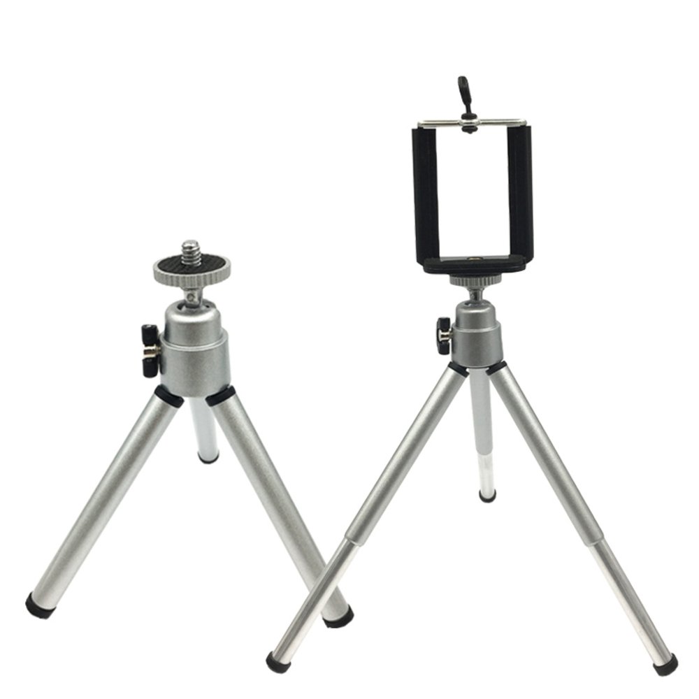 ミニ三脚 スタンド スマホ カメラ ホルダー ポータブル iPhone サムスン   シルバー