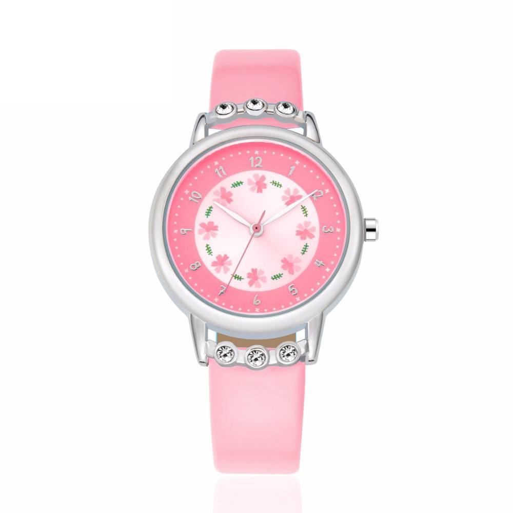 子供 腕時計 女の子 キッズウォッチ カジュアル 腕時計 子ども かわいい 花 学生  ピンク