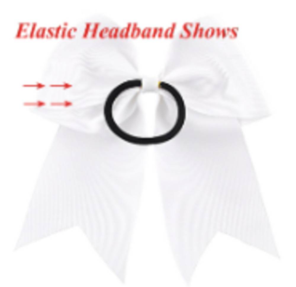 リボン キラキラ スパンコール ヘアゴム ヘアバンド ポニーテール おしゃれ ホワイト - 画像2