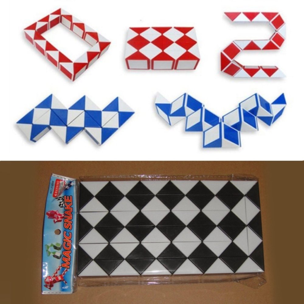 マジックスネーク 子供 教育 知育 パズル キューブ おもちゃ 立体パズル スネークルーラー  ブラック: 72ブロック