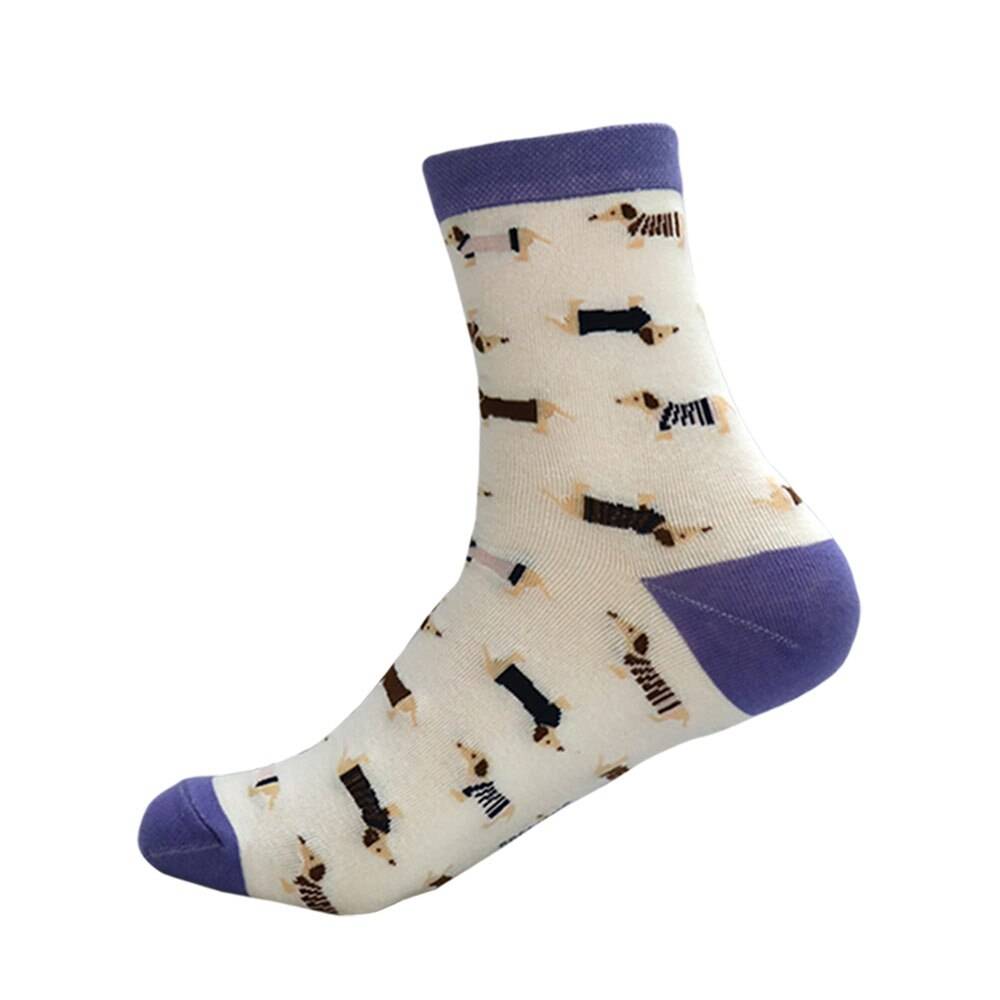 女性ダックスフントショートソックス 女の子レディース かわいいカラフル ペッ  - 画像3