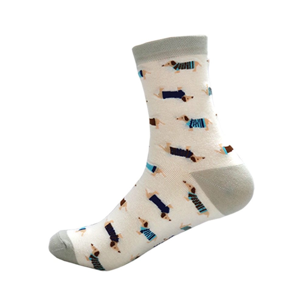 ダックスフンド 犬 靴下 カジュアル ソックス 動物 かわいい ペット プレゼント ギフト グレー