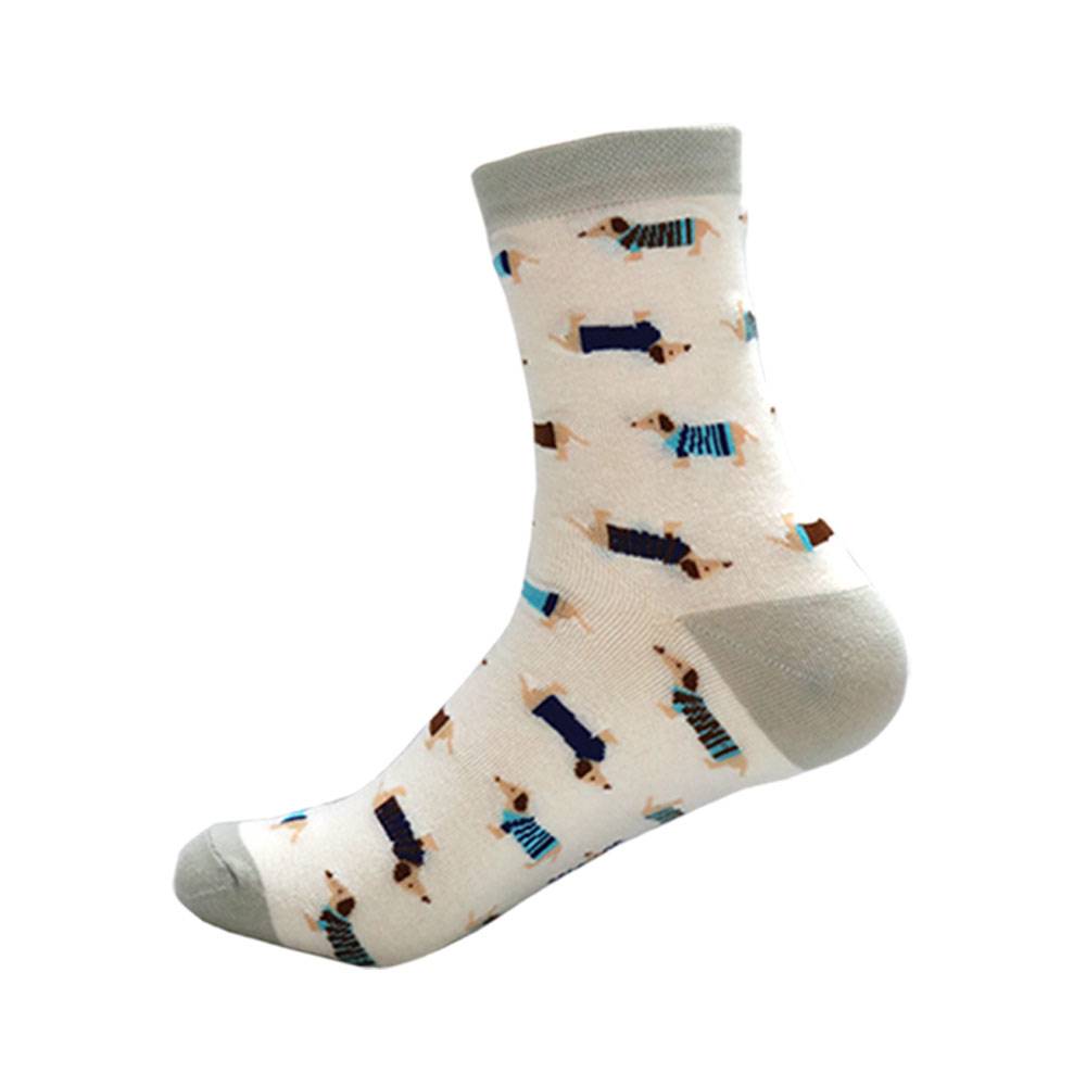 ダックスフンド 犬 靴下 カジュアル ソックス 動物 かわいい ペット プレゼント ギフト グレー - 画像6