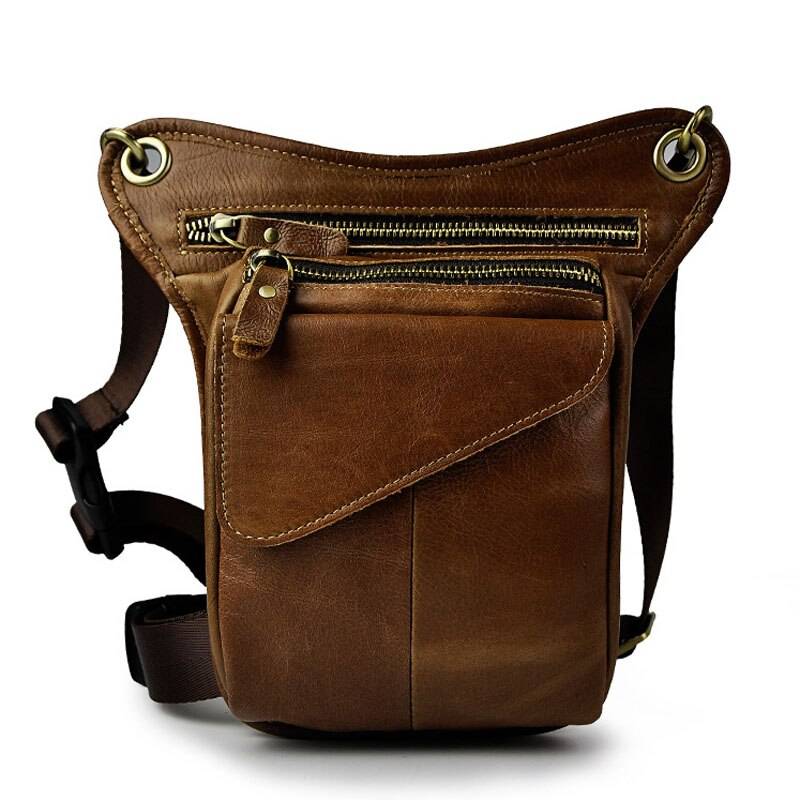 本革ウエストバッグ メンズ 茶色 ヒップバッグ レッグポーチ 牛革仕様 Light Brown - 画像7