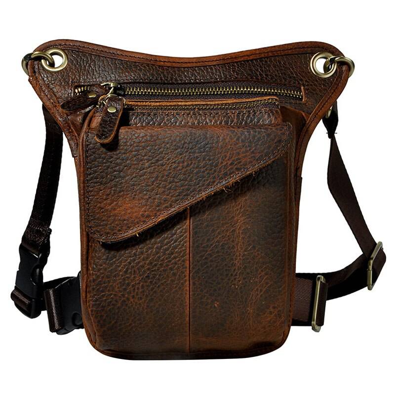 本革ウエストバッグ メンズ 茶色 ヒップバッグ レッグポーチ 牛革仕様 Light Brown - 画像8