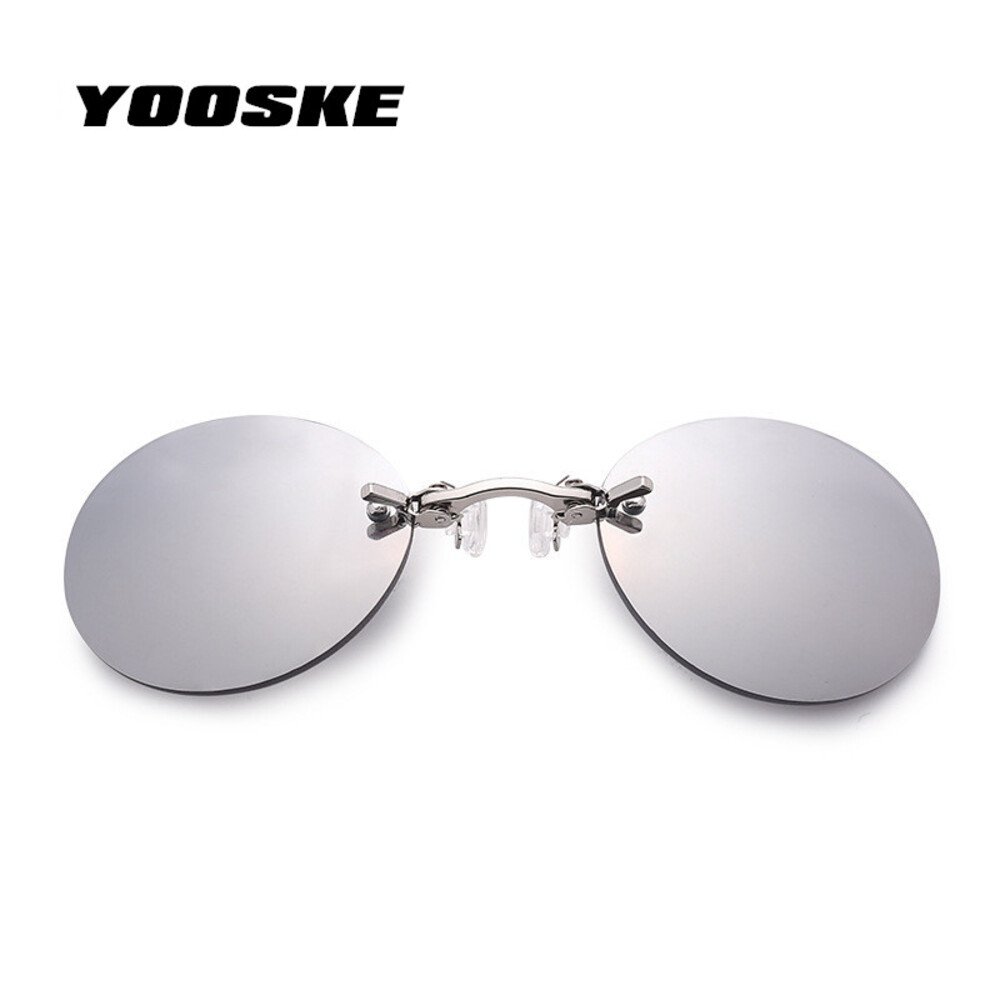 サングラス 鼻 クリップ ファッション 眼鏡 マトリックス リムレス UV400 アイウェア  銀