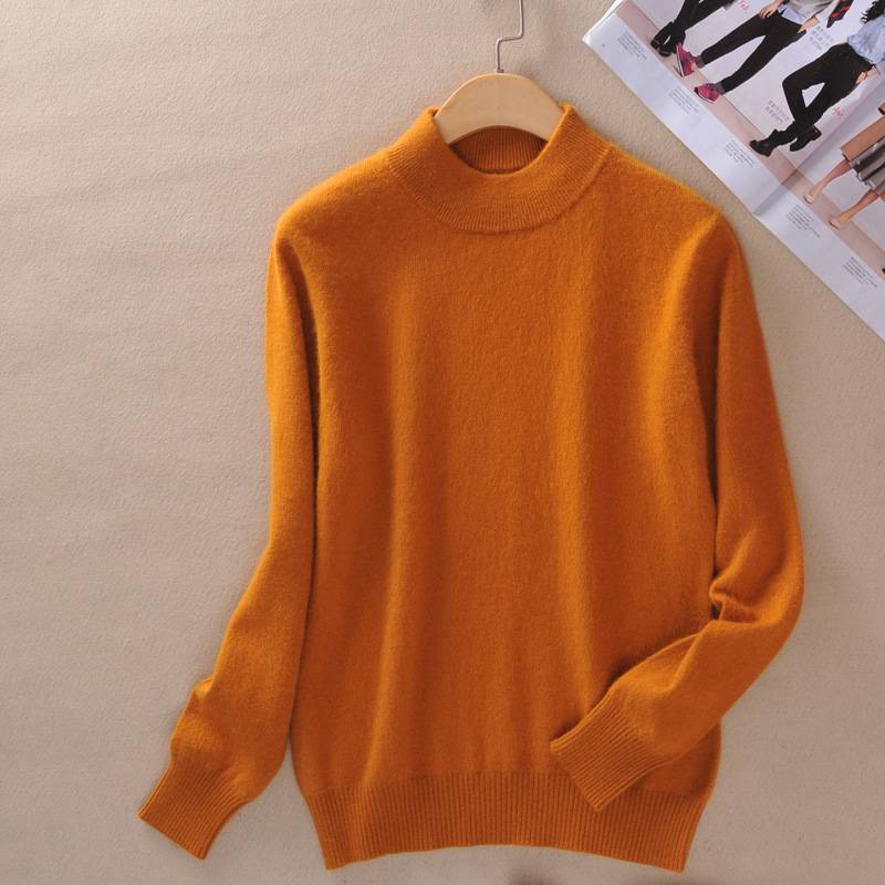 レディース ニット 秋冬 コーデ プルオーバー タートルネック スリムニット カシミヤ  赤-XL - 画像12