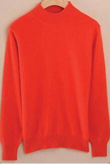 レディース ニット 秋冬 コーデ プルオーバー タートルネック スリムニット カシミヤ  赤-XL - 画像8