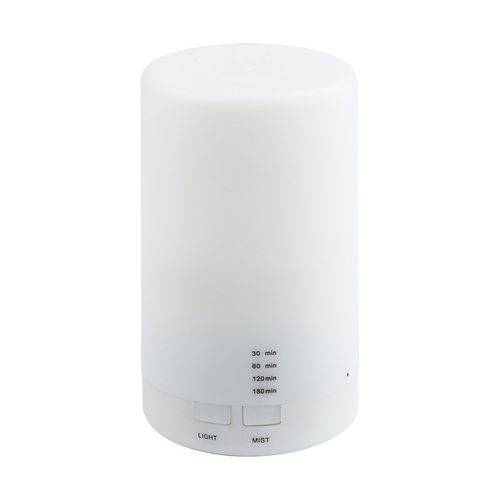 加湿器 卓上 アロマディフューザー 超音波式 USB充電 5色LEDライト ホワイト 125ml - 画像1