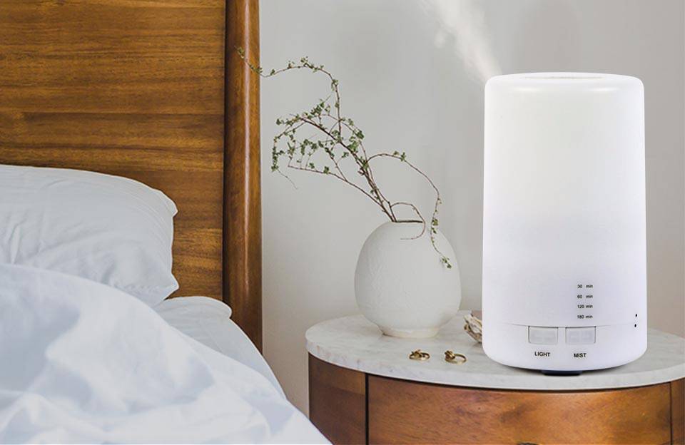 加湿器 卓上 アロマディフューザー 超音波式 USB充電 5色LEDライト ホワイト 125ml - 画像13