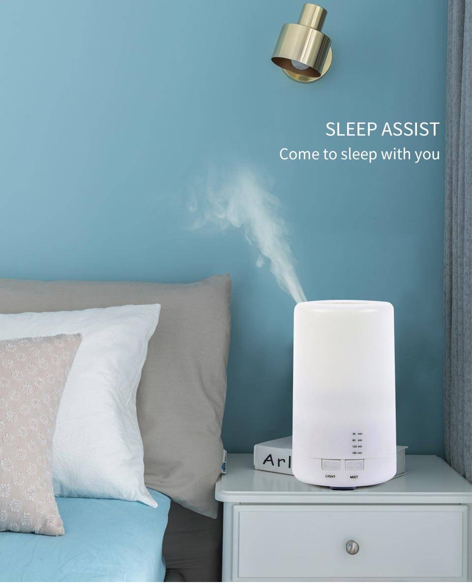 加湿器 卓上 アロマディフューザー 超音波式 USB充電 5色LEDライト ホワイト 125ml - 画像14