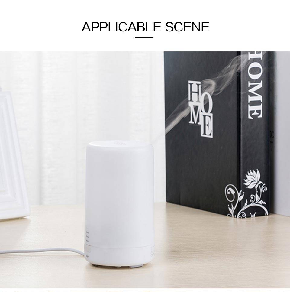 加湿器 卓上 アロマディフューザー 超音波式 USB充電 5色LEDライト ホワイト 125ml - 画像8